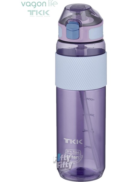Tkk 800 ml Kalın Isırılamaz Pipetli Bpa Içermeyen Taşıma Kulplu Tritan Su Matarası FFTKK1003 800 ml