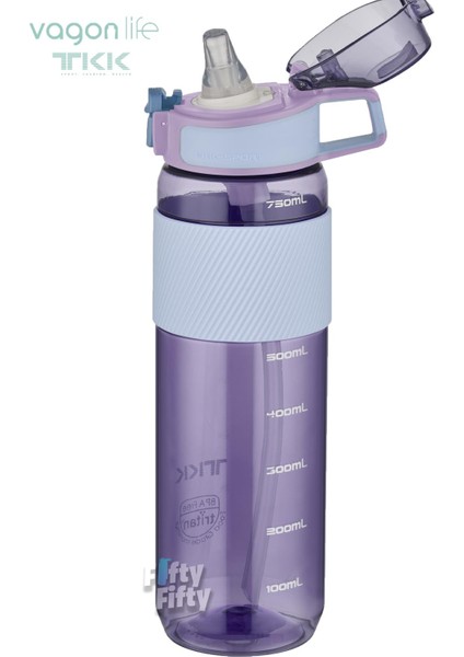 Tkk 800 ml Kalın Isırılamaz Pipetli Bpa Içermeyen Taşıma Kulplu Tritan Su Matarası FFTKK1003 800 ml
