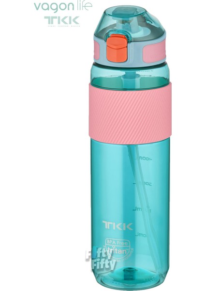 Tkk 800 ml Kalın Isırılamaz Pipetli Bpa Içermeyen Taşıma Kulplu Tritan Su Matarası FFTKK1003 800 ml