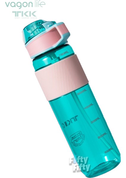 Tkk 800 ml Kalın Isırılamaz Pipetli Bpa Içermeyen Taşıma Kulplu Tritan Su Matarası FFTKK1003 800 ml