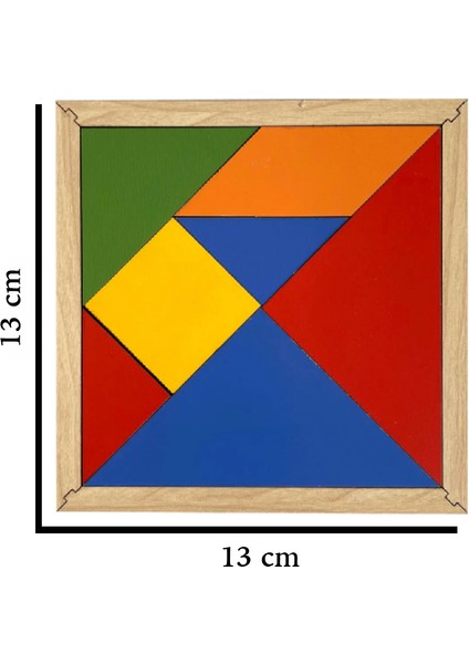 Doğal Ahşap Eğitici Oyuncak 7 Parça Tangram 13X13 cm