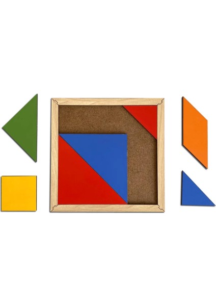 Doğal Ahşap Eğitici Oyuncak 7 Parça Tangram 13X13 cm