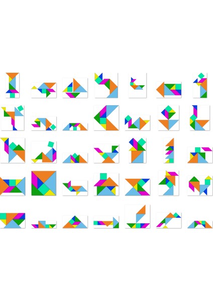 Doğal Ahşap Eğitici Oyuncak 7 Parça Tangram 13X13 cm