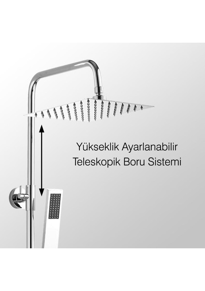 Teleskopik Kolonlu Tepe Duş Seti Robot Duş Yağmurlama Pirinç El Başlıklı KDS102-2 modelleri