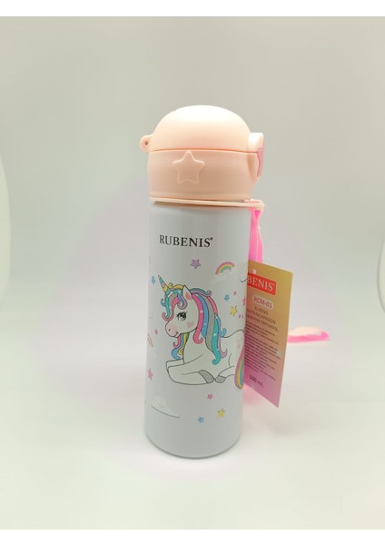 Unicorn Figürlü Çelik Matara Pembe 500 ml R cm 01