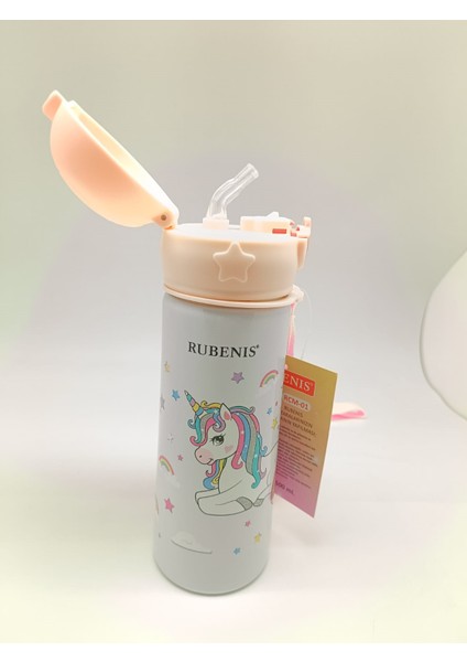 Unicorn Figürlü Çelik Matara Pembe 500 ml R cm 01