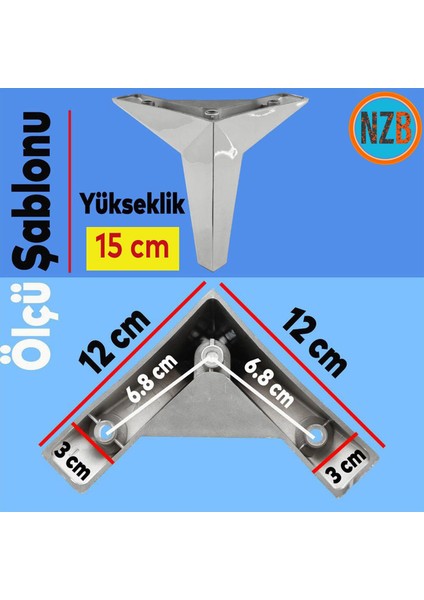 Mobilya Kanepe Sehpa Tv Ünitesi Koltuk Ayağı 15 cm Krom Renk Baza Ayak fiyatları