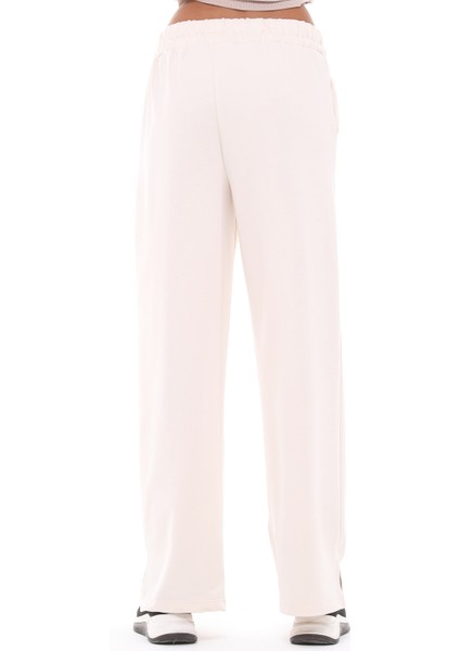Fancy Kadın Yırtmaç Detaylı Bol Paça Basic Oversize Pantolon