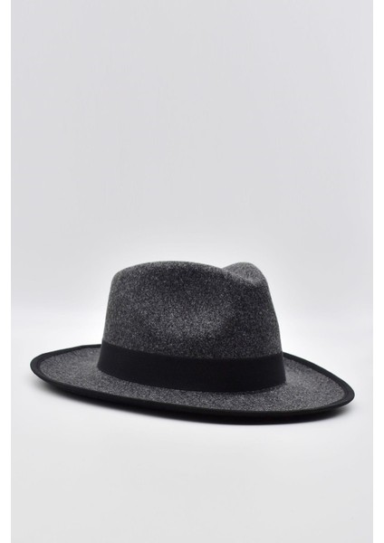 Vintage Erkek Fedora Fötr Şapka Panama Ingiliz Trilby Kasket Gri