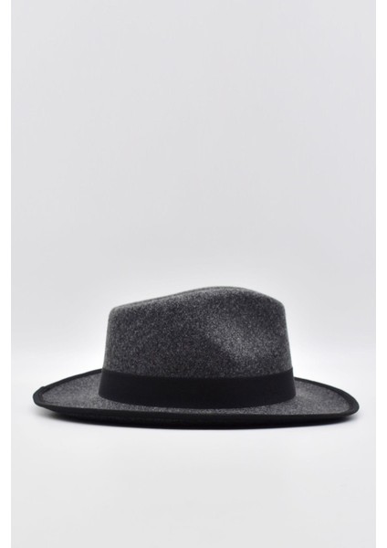 Vintage Erkek Fedora Fötr Şapka Panama Ingiliz Trilby Kasket Gri