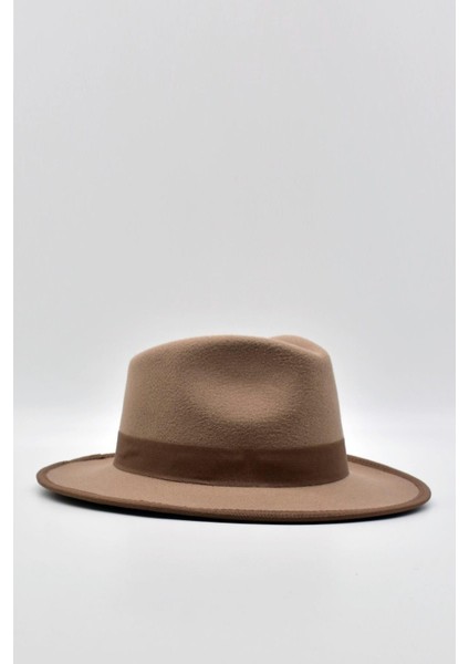 Vintage Erkek Fedora Fötr Şapka Panama Ingiliz Trilby Kasket Bej