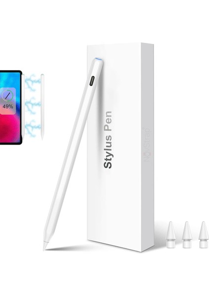 iPad 10. Nesil 10.9 inç ile Uyumlu Tablet Kalemi Pencil Avuç içi Reddi Manyetik Şarj 3 x Uç