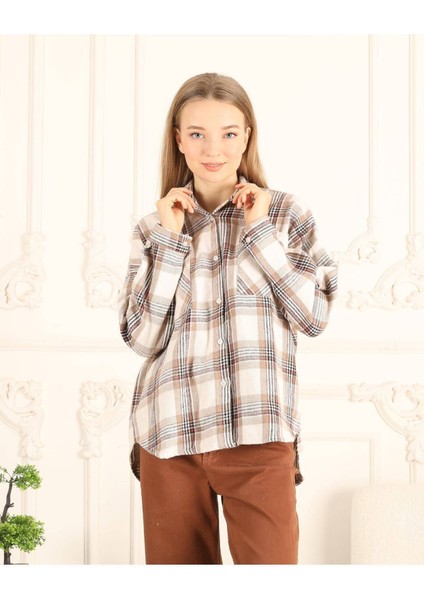 Kare Desenli Kadın Gömlek modelleri