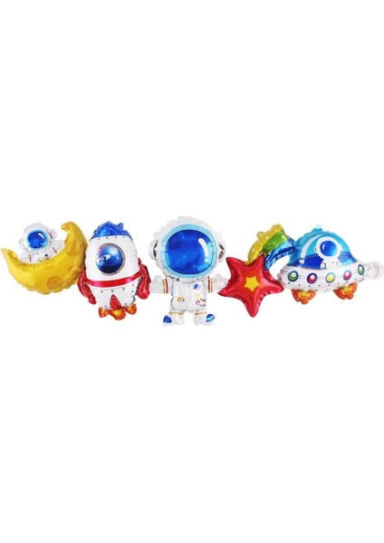 Uzay Teması Folyo Balon 5 Li Set