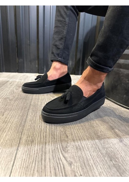 Knack Günlük Spor Klasik Ayakkabı 717 Siyah Süet Siyah Taban