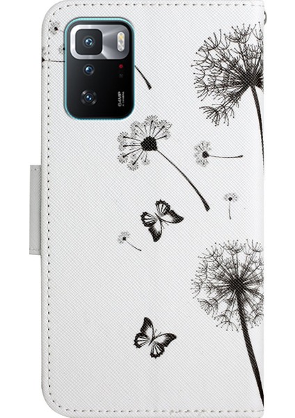 Desen Deri Telefon Kılıfı Cüzdan Stand Kapağı, Xiaomi Redmi Için Bilek Kayışı ile Note 10 Pro 5g/xiaomi Poco X3 Gt 5g-Düzenli (Yurt Dışından)