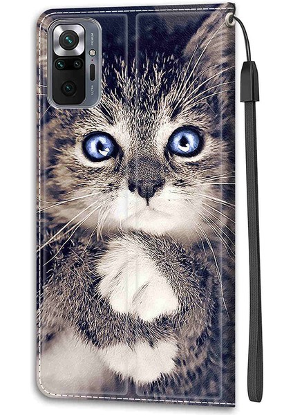 Desen Baskı Tasarımı Xiaomi Redmi Için Tam Sarılı Deri Telefon Kılıfı Note 10 Pro 4g (Global)/note 10 Pro 4g (Hindistan)/note 10 Pro Max-Cat (Yurt Dışından)