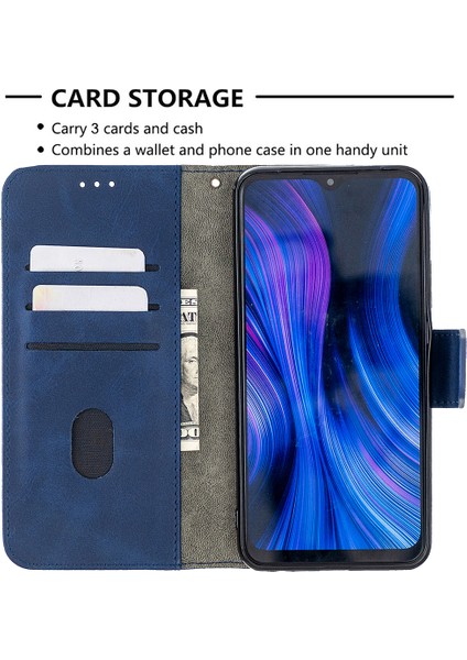 Xiaomi Redmi 9-Blue Için Çeşitli Timsah Deri Deri Cüzdan Kılıfı (Yurt Dışından)