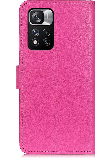 Klasik Stil Litchi Doku Pu Deri Anti-Shock Anti-Shock Manyetik Toka Telefon Kapağı Stand Cüzdan Kabuğu Xiaomi Redmi Note 11 Pro 5g (Çin) (Mediatek)/11 Pro+ 5g-Rose (Yurt Dışından) fırsatları
