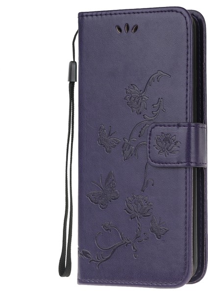 Xiaomi Redmi 9-Dark Mor Için Kelebek Çiçek Cüzdan Deri Kapağı (Yurt Dışından) fiyatları