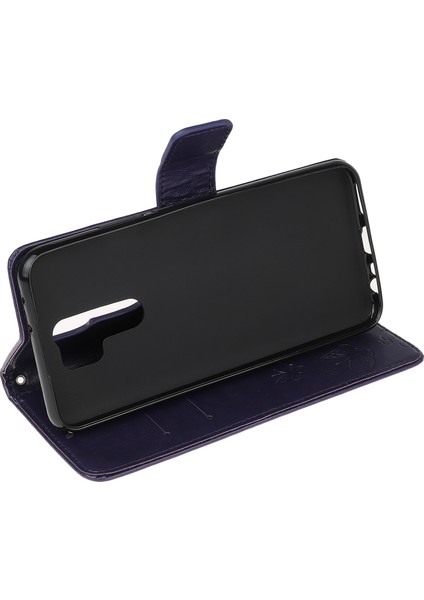 Xiaomi Redmi 9-Dark Mor Için Kelebek Çiçek Cüzdan Deri Kapağı (Yurt Dışından) fırsatları