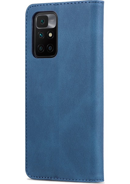Cüzdan Standı Deri Kasa Foli Flip Telefon Vaka Koruyucusu Xiaomi Redmi Not 11 4g (Mediatek)/10 4g (2021)/10 2022 4g/10 Prime-Blue (Yurt Dışından) modelleri