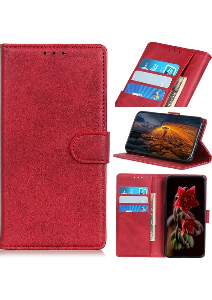 Stand Cüzdan Pu Deri Koruyucu Kapak Xiaomi Redmi 9-Red (Yurt Dışından)