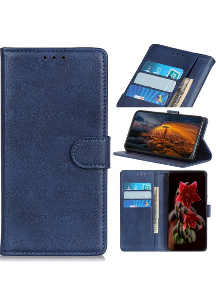Stand Cüzdan Pu Deri Koruyucu Kapak Xiaomi Redmi 9-Blue (Yurt Dışından)