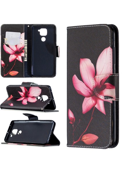 Desen Baskı Cüzdan Stand Deri Kabuğu Xiaomi Redmi Note 9/redmi 10X 4g-Flower (Yurt Dışından)