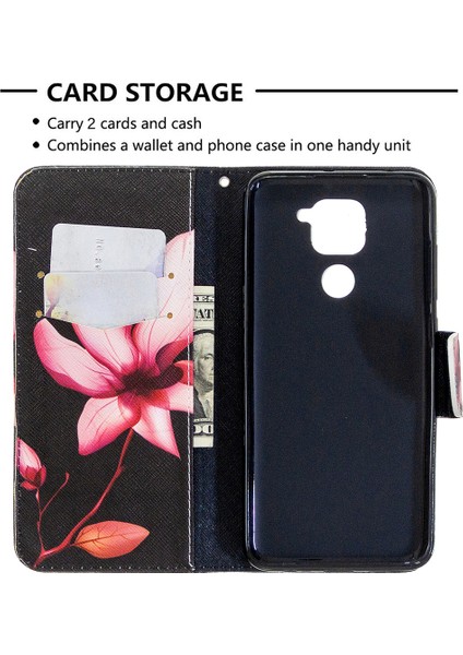 Desen Baskı Cüzdan Stand Deri Kabuğu Xiaomi Redmi Note 9/redmi 10X 4g-Flower (Yurt Dışından) modelleri