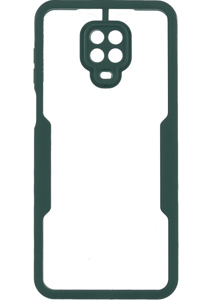 Her Şey Dahil Pet Ekran Koruyucu+Akrilik Arka Panel+Tpu Çerçeve Koruyucu Kılıf Xiaomi Redmi Note 9 Pro Max/note 9s/note 9 Pro-Dark Green (Yurt Dışından)