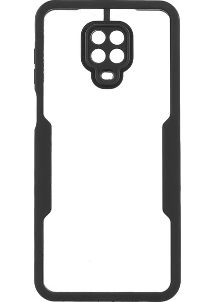 Her Şey Dahil Pet Ekran Koruyucu+Akrilik Arka Panel+Tpu Çerçeve Koruyucu Koruma Koruyucu Kılıf Note 9 Pro Max/note 9s/note 9 Pro-Black (Yurt Dışından)