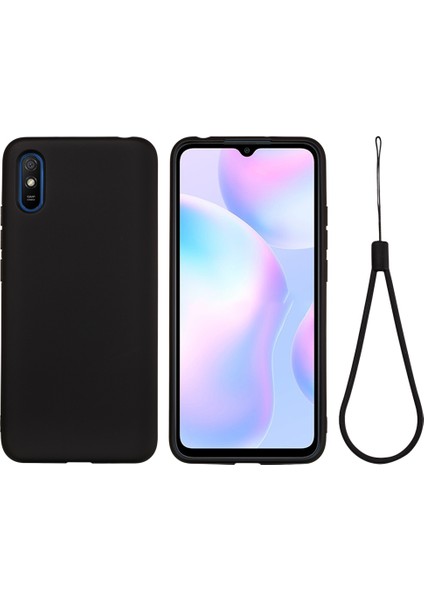 Sıvı Silikon Kapak Xiaomi Redmi 9A-BLACK Için Kradard ile Telefon Koruyucu Kılıf (Yurt Dışından)