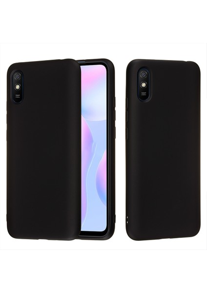 Sıvı Silikon Kapak Xiaomi Redmi 9A-BLACK Için Kradard ile Telefon Koruyucu Kılıf (Yurt Dışından)