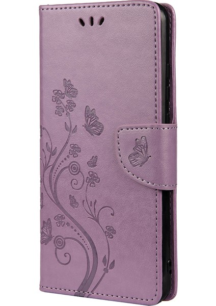 Basılı Kelebek Çiçek Deseni Pu Deri Manyetik Flip Kapak Standı Özellik Xiaomi Redmi Için Cüzdan Telefon Kılıfı Not 11 Pro 5g (Çin) (Mediatek)/not 11 Pro+ 5g-Işık Mor (Yurt Dışından) fiyatları