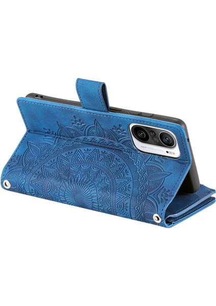 Xiaomi Redmi K40 5G/K40 Pro 5G/K40 Pro+ 5g/poco F3/mi 11I Anti-Düşme Mandala Çiçek Basılı Pu Deri Telefon Kapak Standı Birden Fazla Kart Yuvası Fermuar Cep Cüzdan Kasası ile (Yurt Dışından) fırsatları
