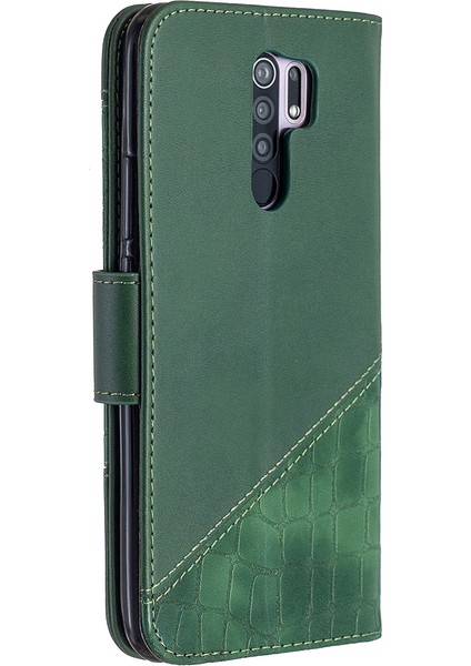 Xiaomi Redmi 9 Yeşil Için Çeşitli Timsah Deri Deri Cüzdan Kılıfı (Yurt Dışından) fırsatları