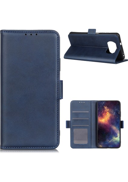 Manyetik Kapatma Deri Cüzdan Xiaomi Poco X3 Nfc/poco X3-Blue Için (Yurt Dışından)