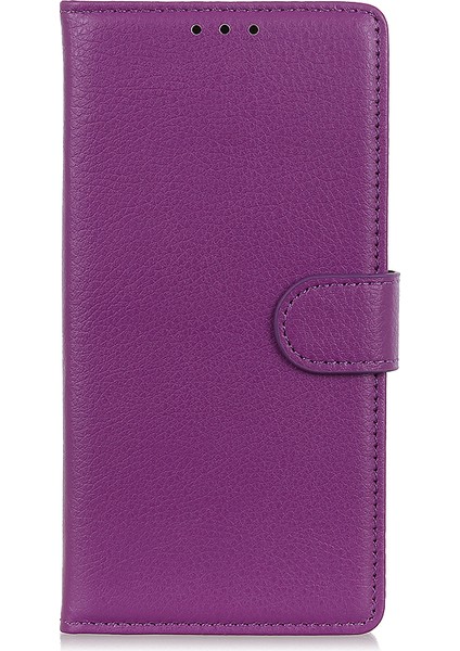 Klasik Stil Litchi Doku Pu Deri Anti-Shock Anti-Shock Manyetik Toka Telefon Kapağı Stand Cüzdan Kabuğu Xiaomi Redmi Note 11 Pro 5g (Çin) (Mediatek)/11 Pro+ 5g-Purple (Yurt Dışından) modelleri