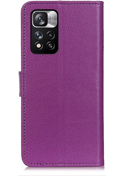 Klasik Stil Litchi Doku Pu Deri Anti-Shock Anti-Shock Manyetik Toka Telefon Kapağı Stand Cüzdan Kabuğu Xiaomi Redmi Note 11 Pro 5g (Çin) (Mediatek)/11 Pro+ 5g-Purple (Yurt Dışından) fırsatları