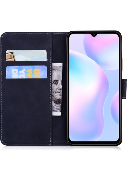 Xiaomi Redmi 9A-BLACK Için Deri Cüzdan Standı Telefon Kılıfı (Yurt Dışından)