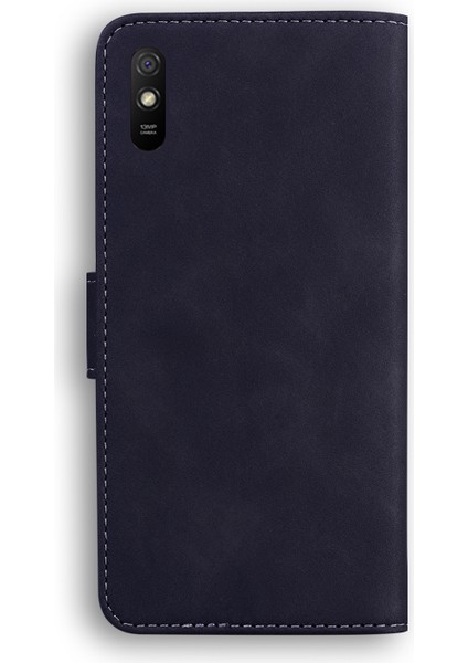 Xiaomi Redmi 9A-BLACK Için Deri Cüzdan Standı Telefon Kılıfı (Yurt Dışından)