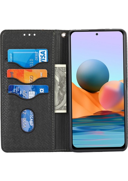 Xiaomi Redmi Için Not 11 5g (Çin) (Mediatek)/not 11T 5g/not 11S 5g Handy Strap Scraction-Dayanıklı Dokuma Doku Stand Cüzdan Koruyucu Deri Kapak Kılıf (Yurt Dışından) modelleri