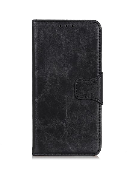 Crazy Horse Tahıl Deri Cüzdan Stand Koruyucu Kapak Xiaomi Redmi 9-Black (Yurt Dışından)