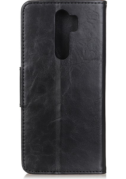 Crazy Horse Tahıl Deri Cüzdan Stand Koruyucu Kapak Xiaomi Redmi 9-Black (Yurt Dışından)