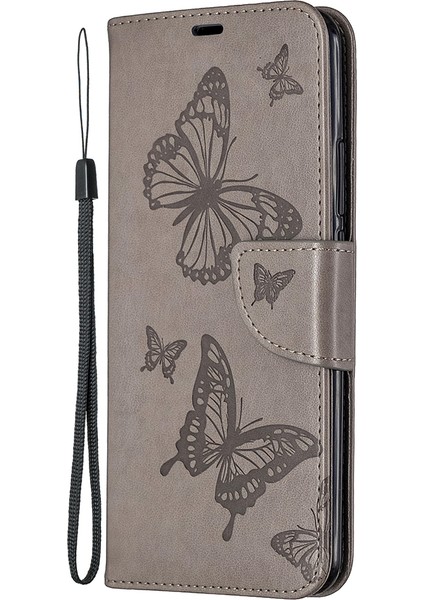 Baskı Kelebekleri Cüzdan Stand Flip Deri Telefon Kabuğu Xiaomi Redmi 9-Grey Için (Yurt Dışından) fiyatları