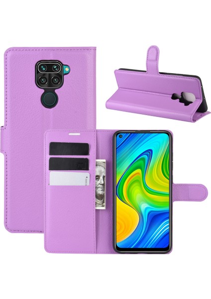 Xiaomi Redmi Için Litchi Cilt Manyetik Deri Kılıf Not 9/redmi 10X 4g Cüzdan Stand Tasarım Telefon Kılıfı (Yurt Dışından)