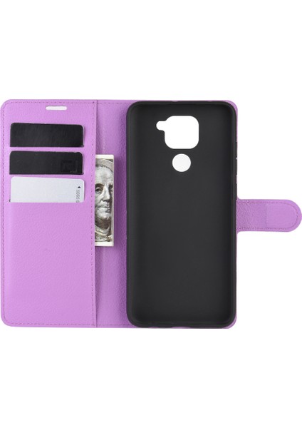 Xiaomi Redmi Için Litchi Cilt Manyetik Deri Kılıf Not 9/redmi 10X 4g Cüzdan Stand Tasarım Telefon Kılıfı (Yurt Dışından)