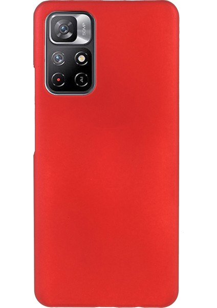 Xiaomi Redmi Için Note 11 5g (Çin) (Mediatek)/not 11T 5g/not 11S 5g Şok Emme Ka Sert Pc Parlak Yüzey Arka Kapak Kırmızısı (Yurt Dışından)
