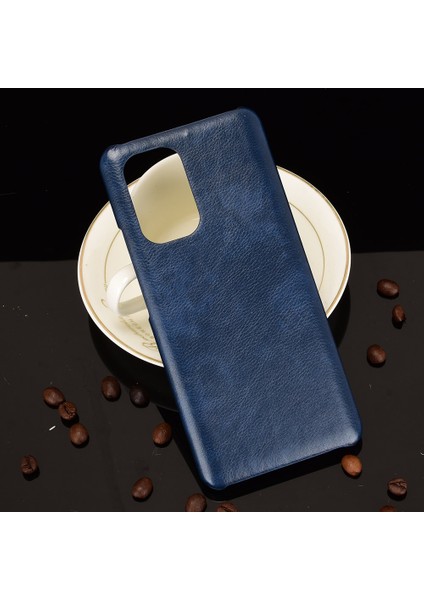 Xiaomi Mi 11X/11X Pro/mi 11I/POCO F3/redmı K40/K40 Pro Litchi Doku Geri Kılıf Pu Deri Kaplamalı Sert Pc Şok Geçirmez Telefon Kapak-Mavi (Yurt Dışından)